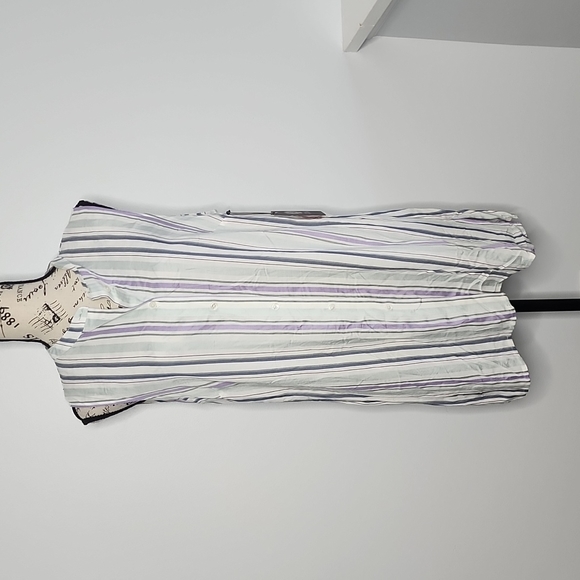 Vince Camuto womens Vertical Striped Shirt Dress size medium - Picture 1 of 6